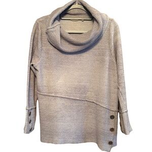 Soft Surroundings Light Gray Cowl Neck Sweater size XL